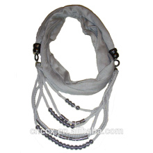PK17ST172 последние дизайн бусины ожерелье леди шарф